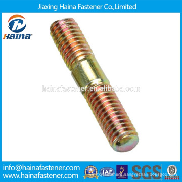 Carbon steel high tensile DIN938 Color Zinc Plated stud bolt